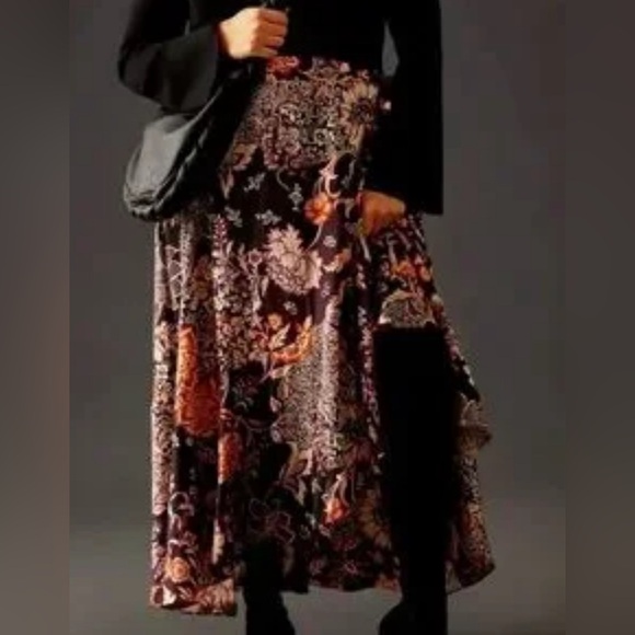 Anthropologie Midi Wrap Skirt size L - Picture 2 of 9